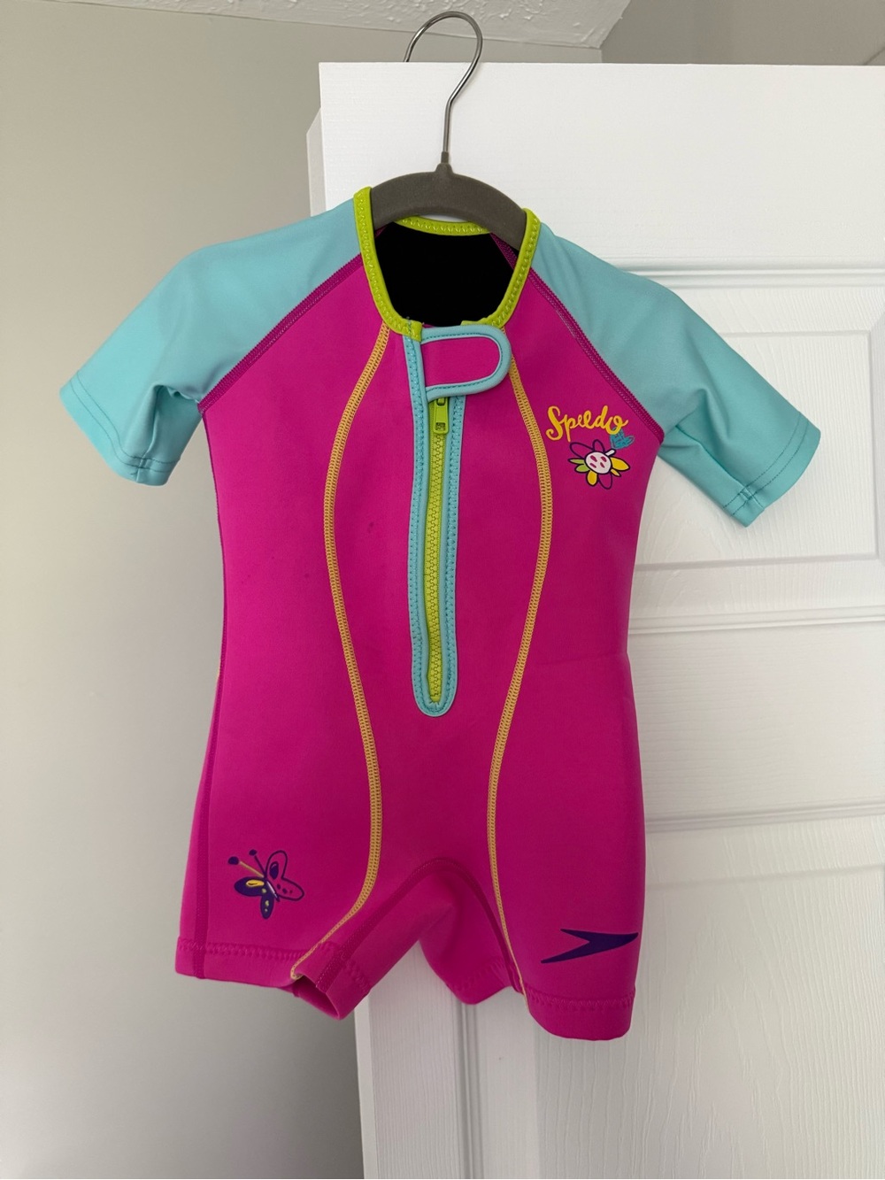 Speedo Girls Pink & Teal Short-Sleeve Swim Rashguard